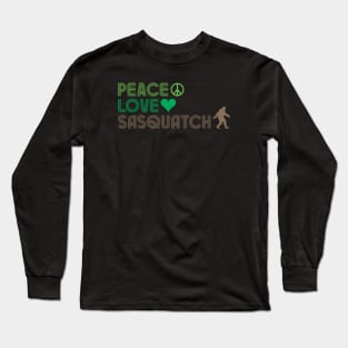 Peace Love Sasquatch Long Sleeve T-Shirt